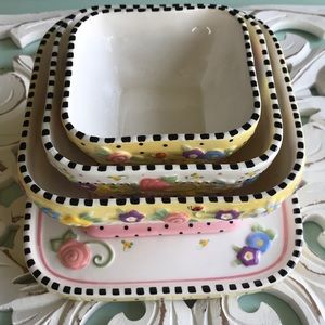 Mary Engelbreit Plate W/ 3 Stackable Bowls